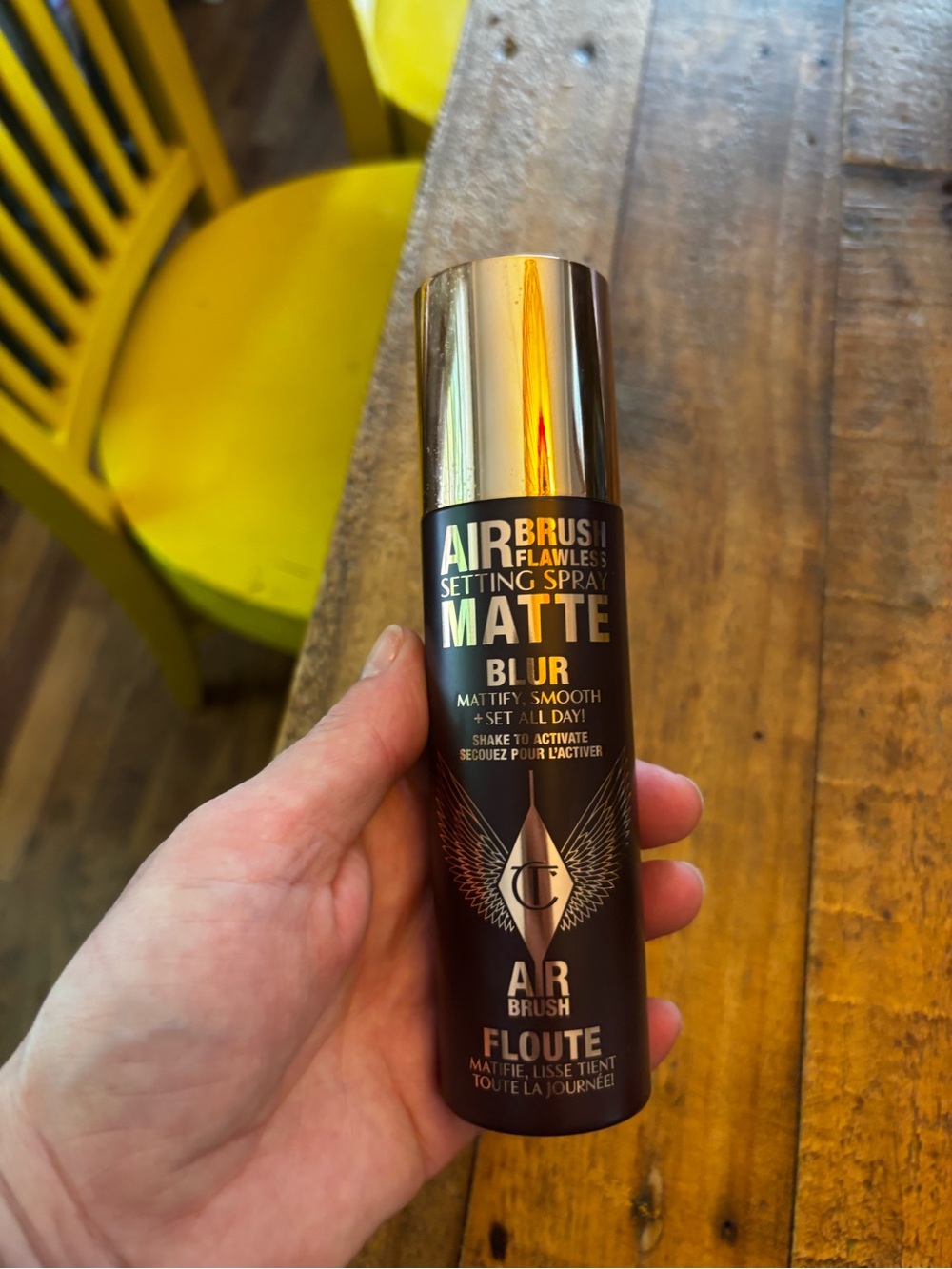 Charlotte Tilbury Matte Blur Setting Spray in Black and Gold
